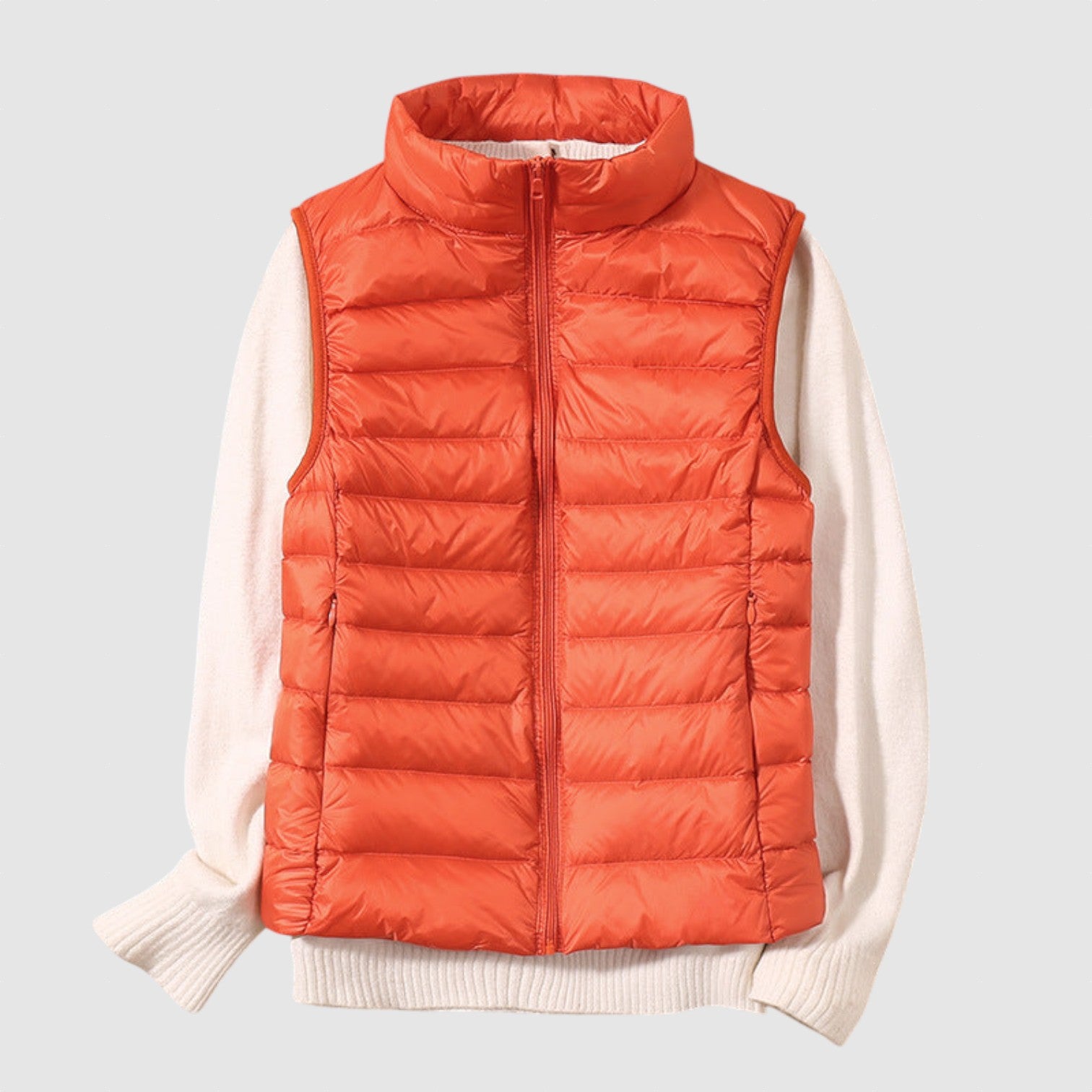 Iris - Nová zimní vesta s bílými kachními peřím