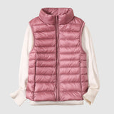 Iris - Nová zimní vesta s bílými kachními peřím