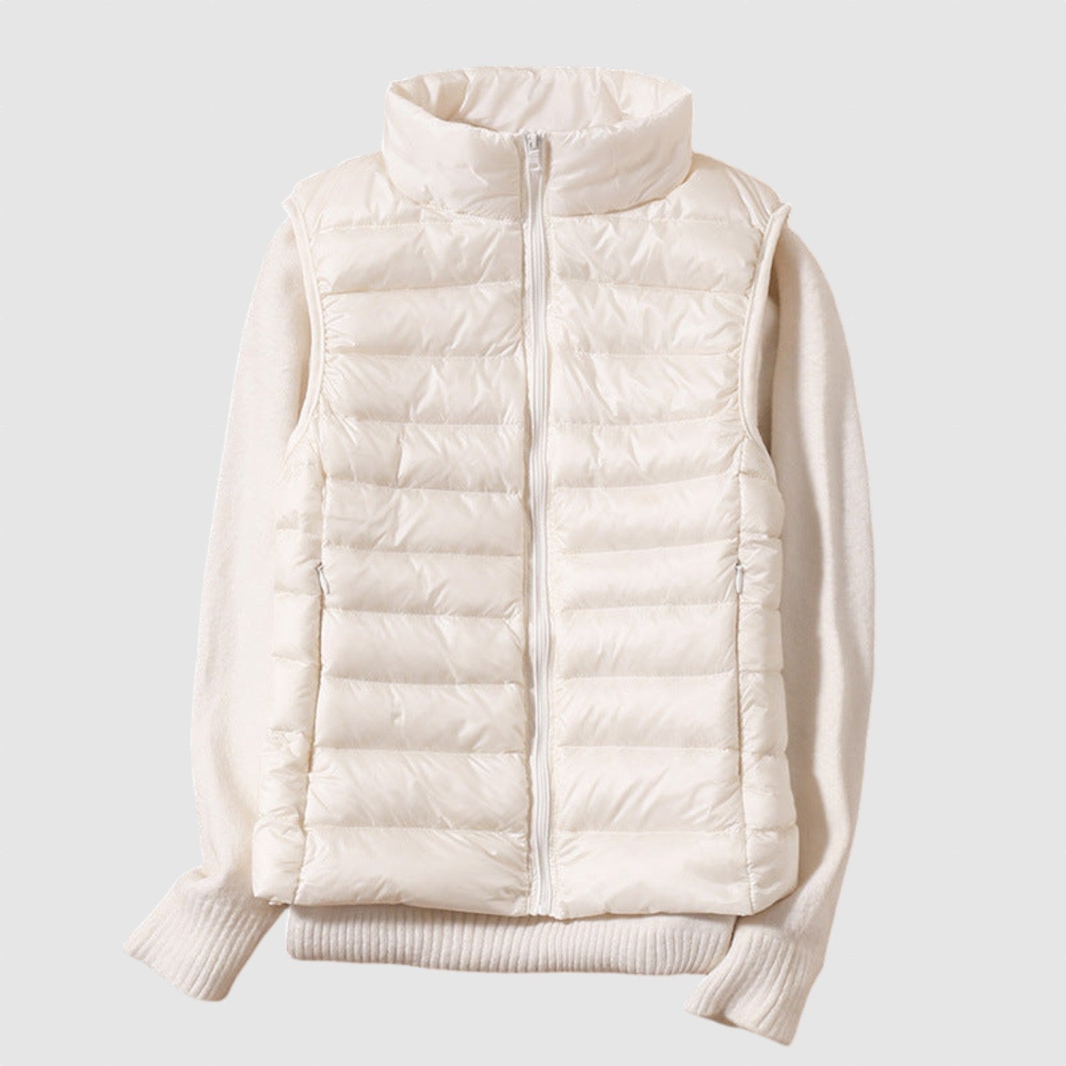 Iris - Nová zimní vesta s bílými kachními peřím