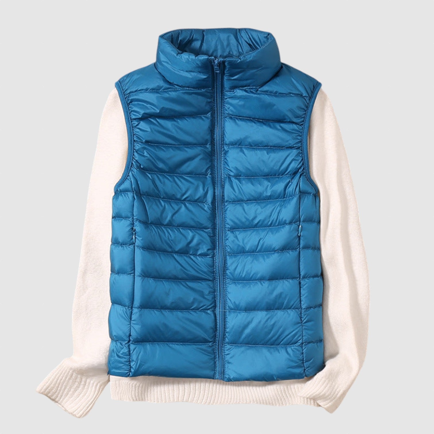 Iris - Nová zimní vesta s bílými kachními peřím