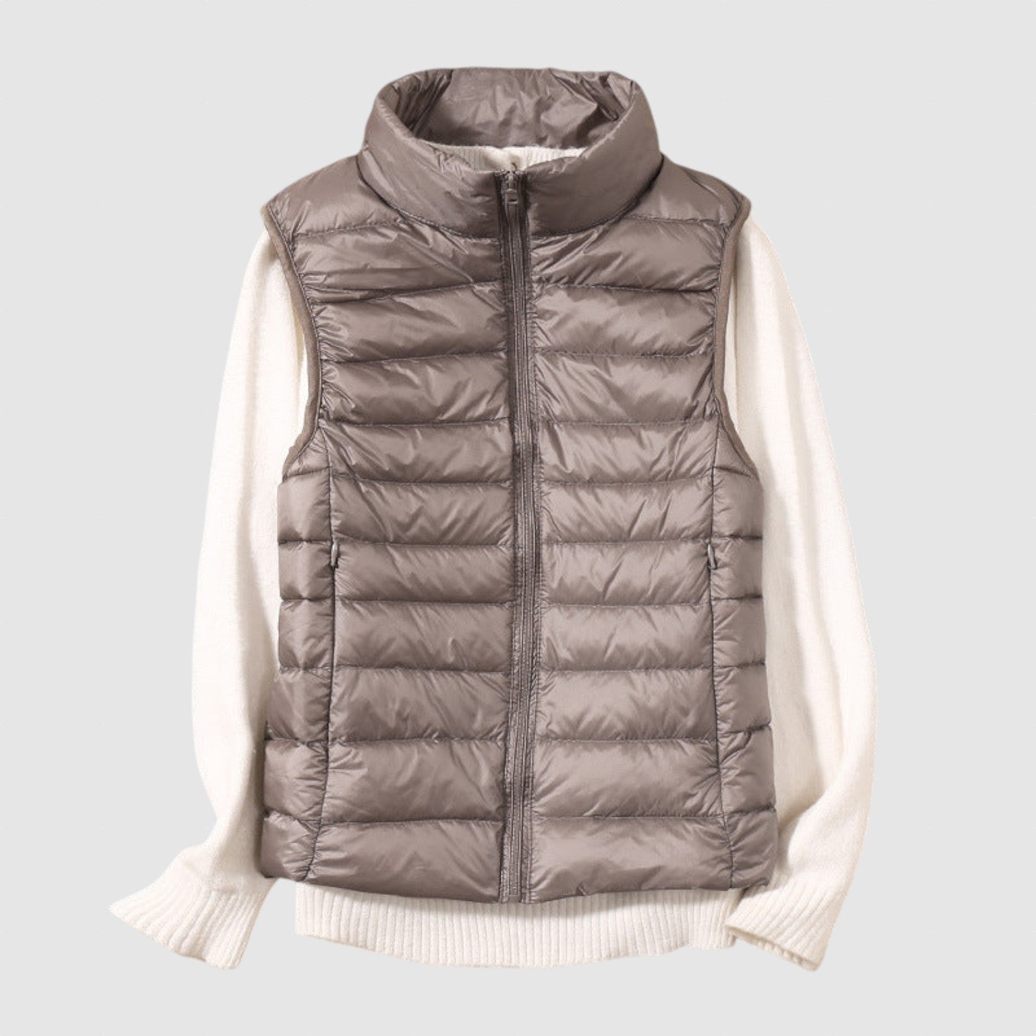 Iris - Nová zimní vesta s bílými kachními peřím