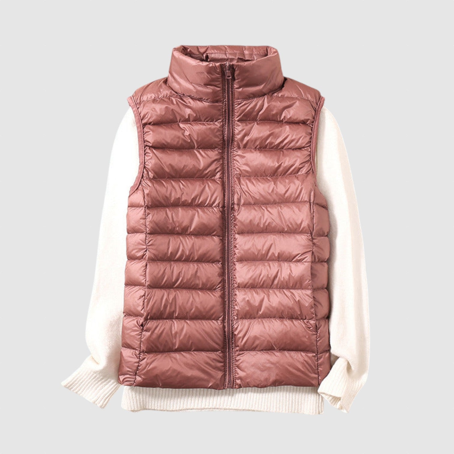 Iris - Nová zimní vesta s bílými kachními peřím