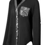 Ada - Lehká blůza s flitrovými knoflíky