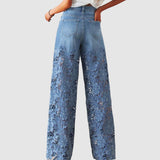 Britta - Dámské džíny s krajkou a patchworkem