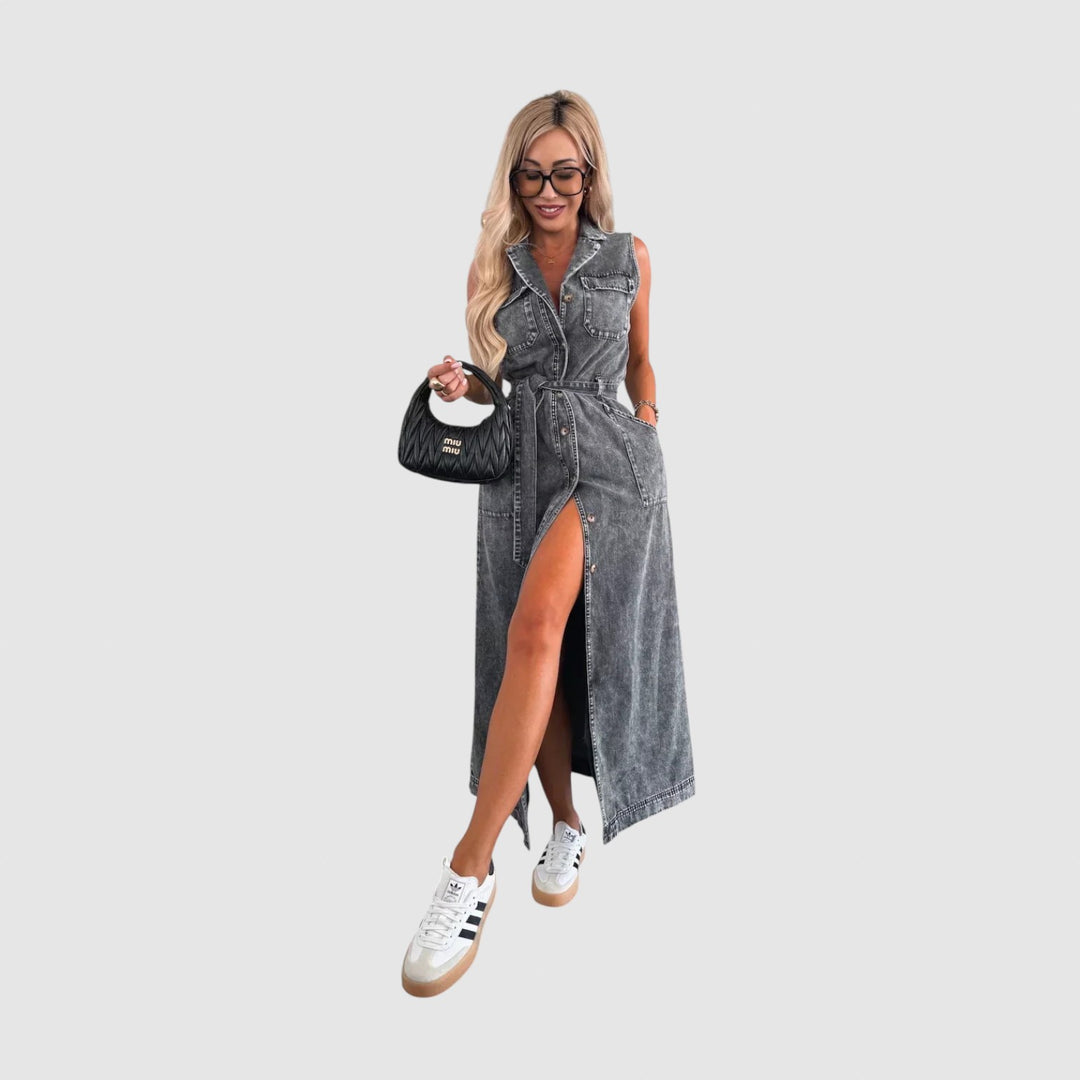 Ayleen - Maxi Denim Šaty