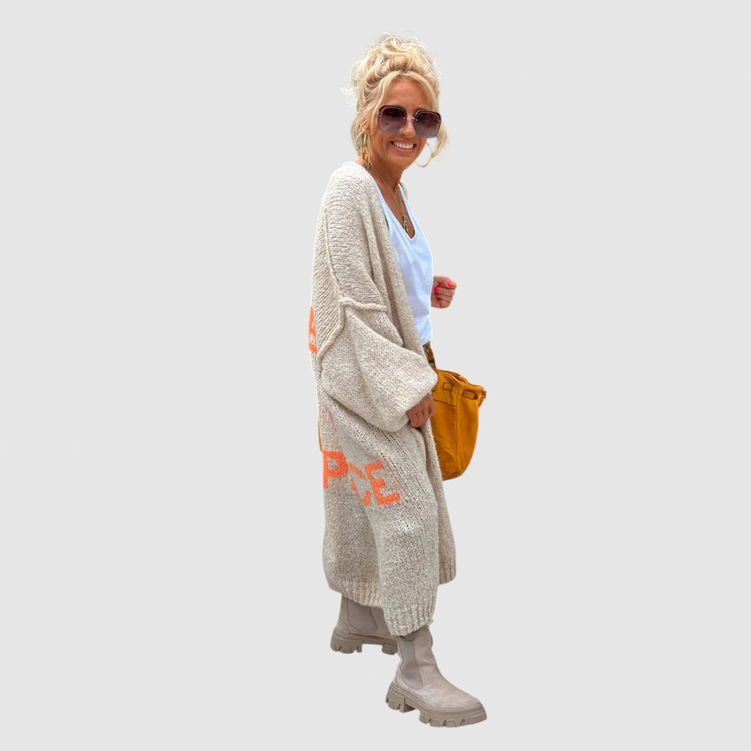 Lieblich - Přesně velký pletený dlouhý cardigan