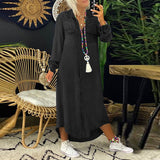 Aberley - Dlouhé denimové maxi šaty