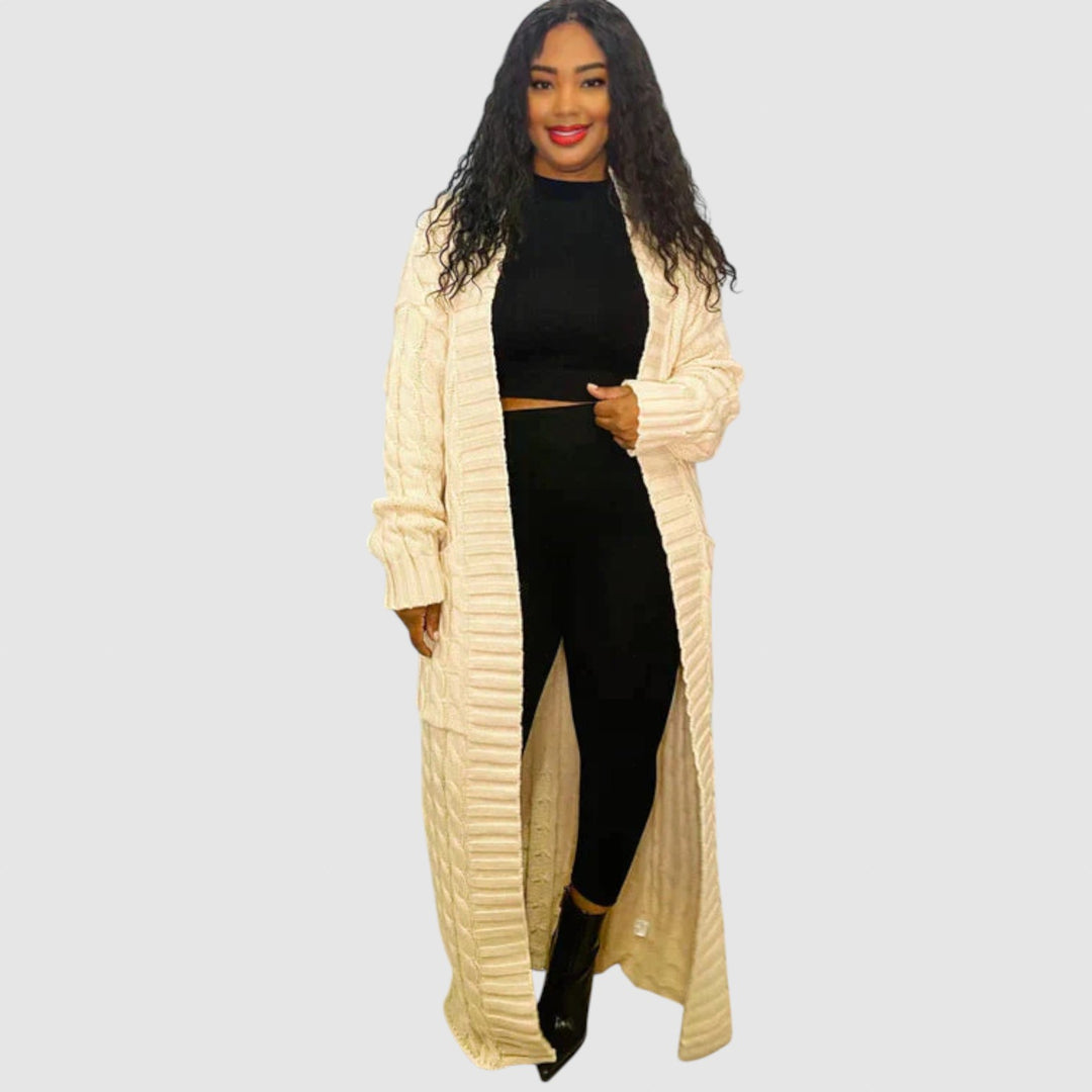 Theodora - V-krk Dlouhý volnočasový cardigan