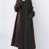 Serenya – módní šaty s dlouhými rukávy a výstřihem do V