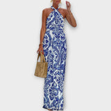 Dlouhé Šaty Se Zavázáním U Krku A Vzdušnou Siluetou