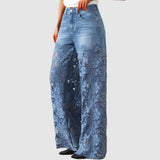 Britta - Dámské džíny s krajkou a patchworkem