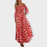 Dlouhé Šaty S Odhalenými Rameny Romantický Střih Elegantní