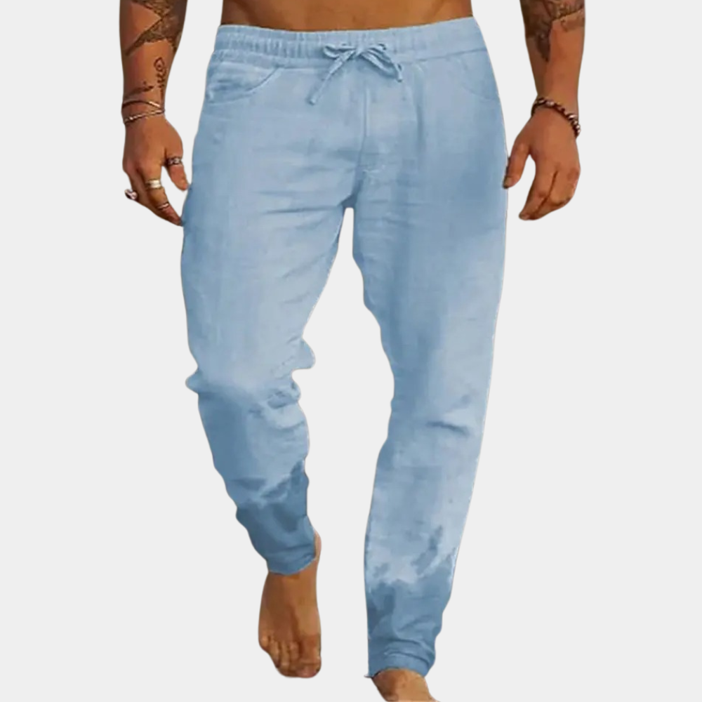 Rune - Uvolněné lněné kalhoty s tkaničkami