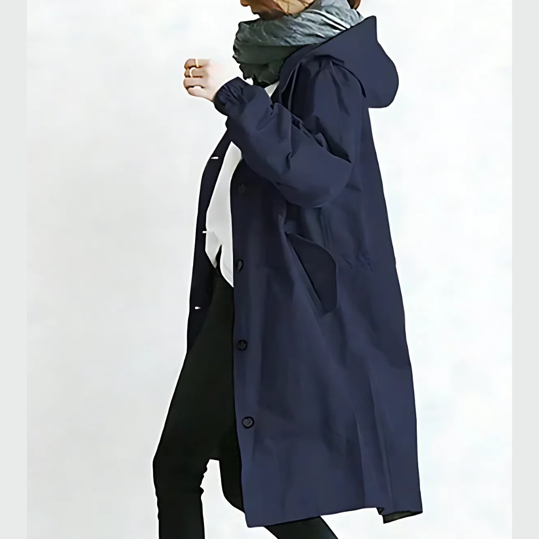 Icone - Elegantní kabát – lehký a pohodlný kabát s kapucí do každého počasí