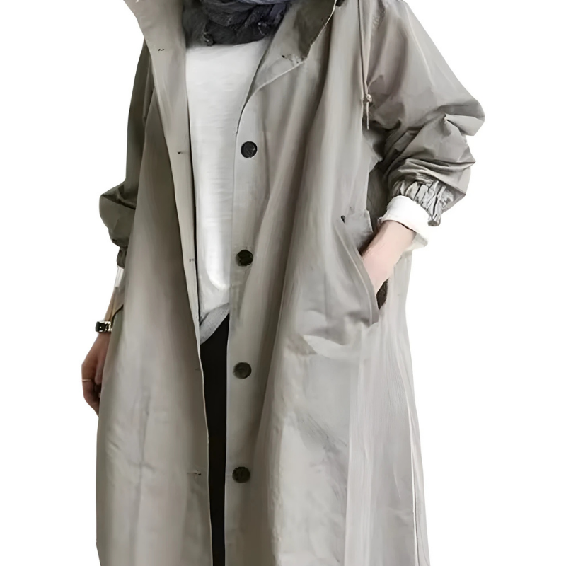 Icone - Elegantní kabát – lehký a pohodlný kabát s kapucí do každého počasí