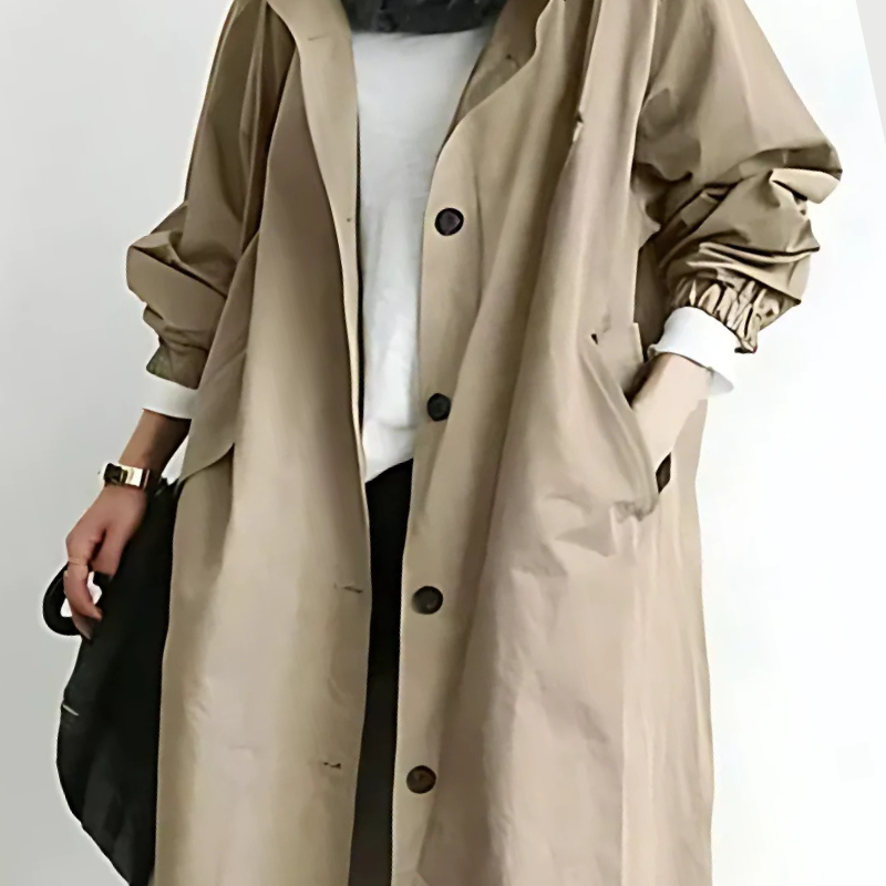 Icone - Elegantní kabát – lehký a pohodlný kabát s kapucí do každého počasí