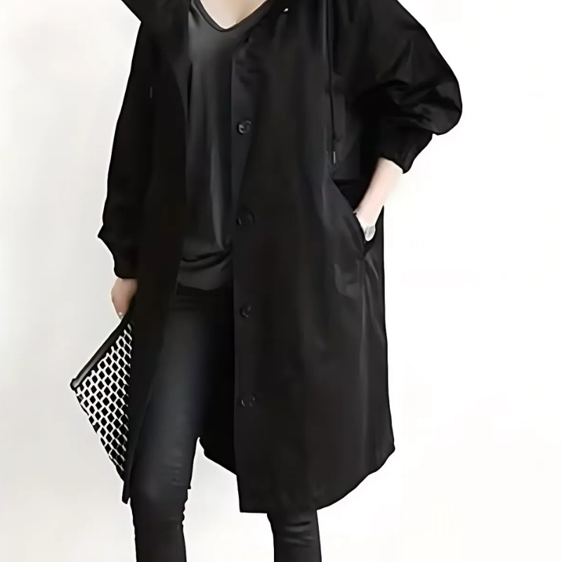 Icone - Elegantní kabát – lehký a pohodlný kabát s kapucí do každého počasí