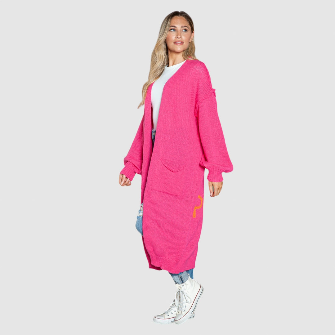 Lieblich - Přesně velký pletený dlouhý cardigan