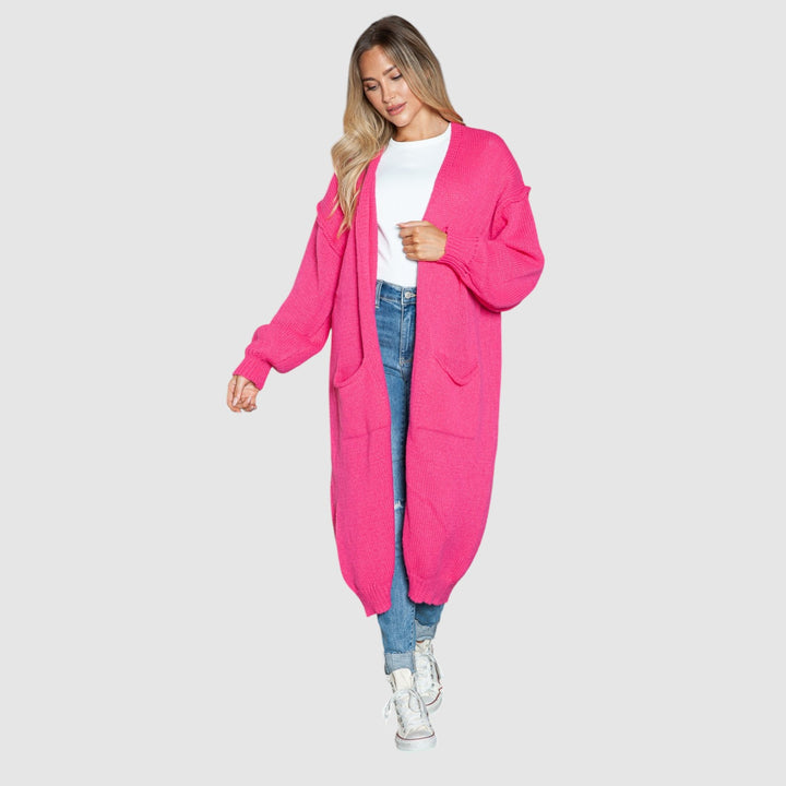 Lieblich - Přesně velký pletený dlouhý cardigan