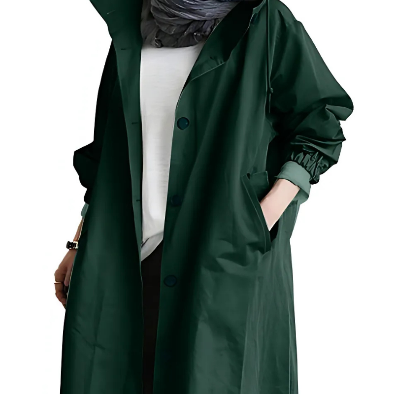 Icone - Elegantní kabát – lehký a pohodlný kabát s kapucí do každého počasí