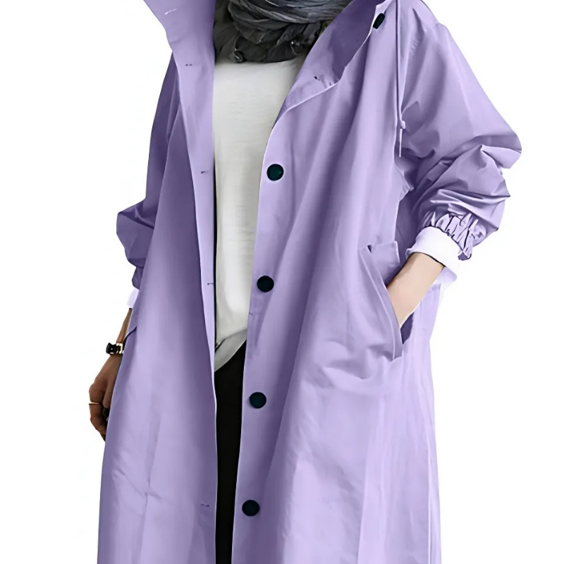 Icone - Elegantní kabát – lehký a pohodlný kabát s kapucí do každého počasí