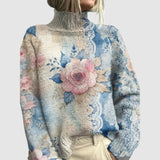 Roos - Svetřík s rolákem a krajkovým vzorem