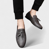 William - Tkané kožené slip-on mokasíny