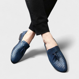 William - Tkané kožené slip-on mokasíny