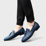 William - Tkané kožené slip-on mokasíny