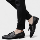 William - Tkané kožené slip-on mokasíny