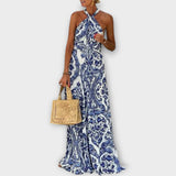 Dlouhé Šaty Se Zavázáním U Krku A Vzdušnou Siluetou