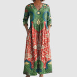 Aurora  Dlouhé, květinové vintage šaty