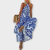 Dlouhé Šaty Se Zavázáním U Krku A Vzdušnou Siluetou