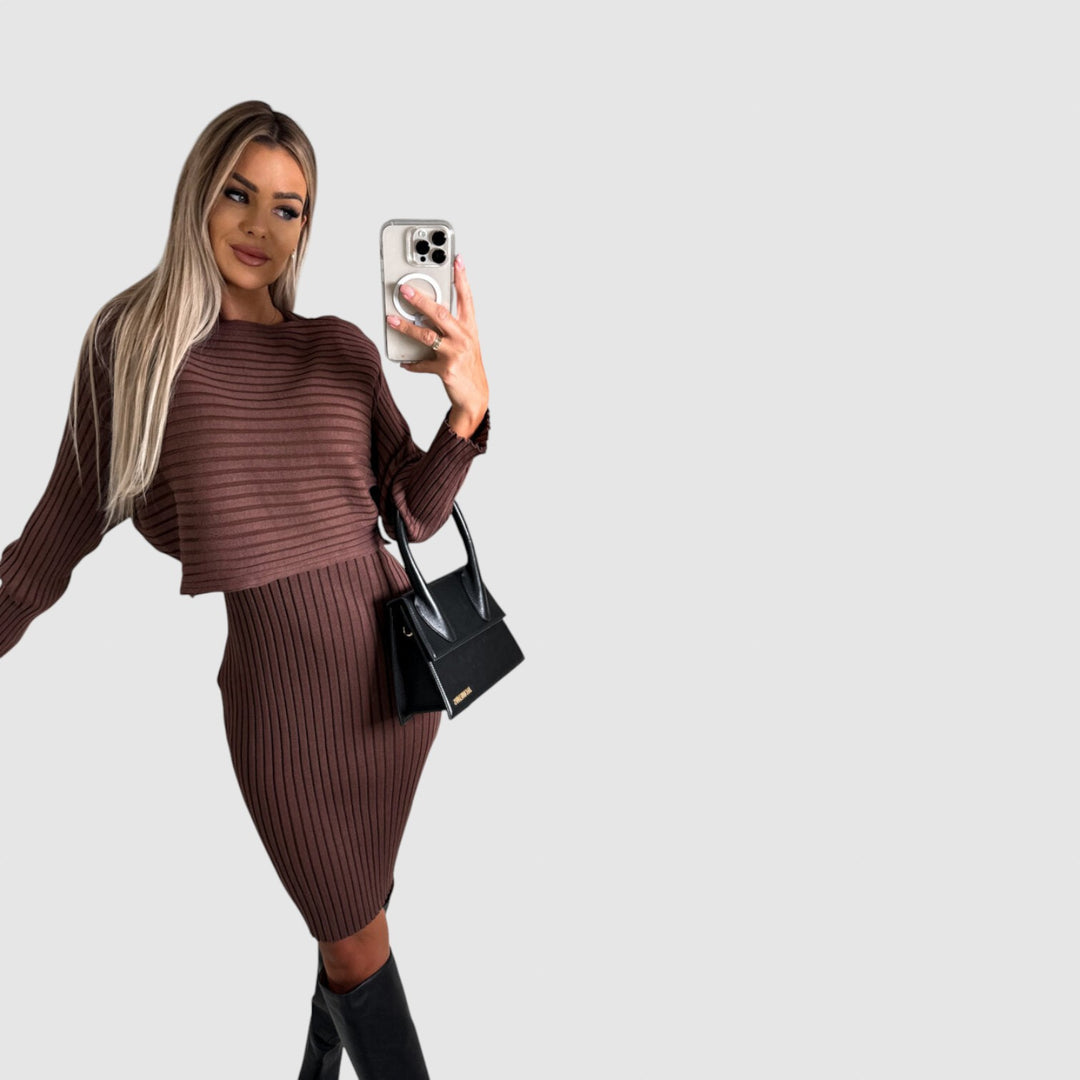 Noelia - Pletené šaty s pulovrem
