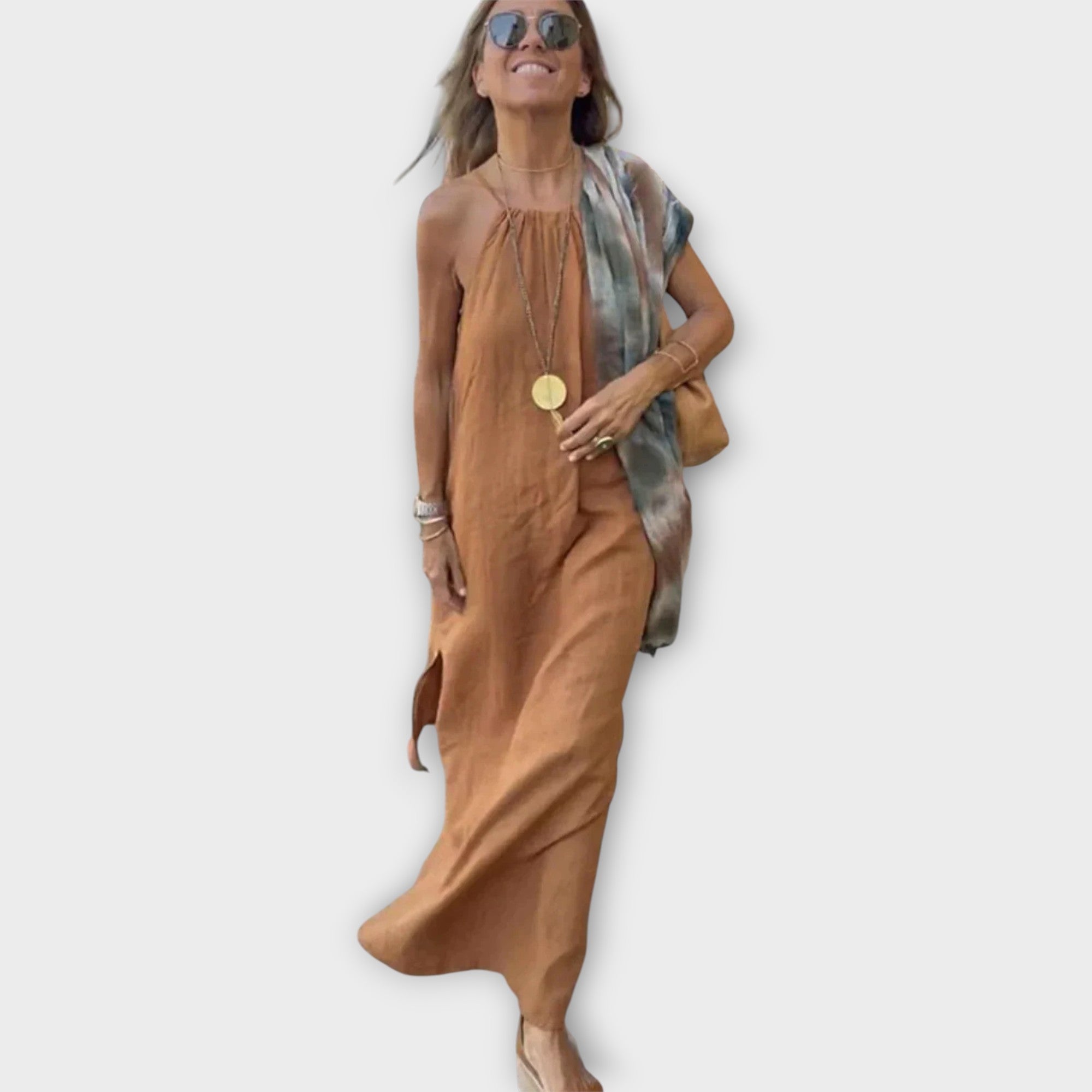 Vzdušné Maxi Šaty S Minimalistickým Designem Pro Každý Den