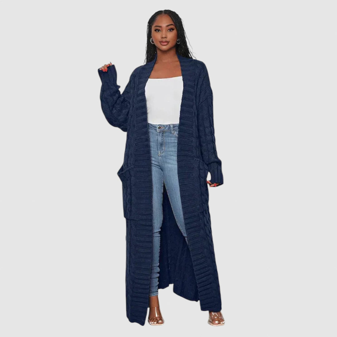 Theodora - V-krk Dlouhý volnočasový cardigan