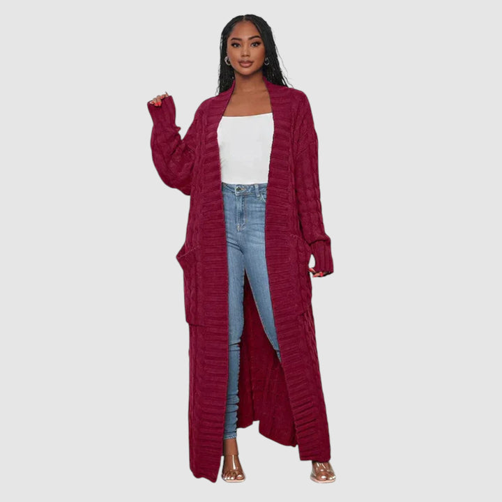 Theodora - V-krk Dlouhý volnočasový cardigan