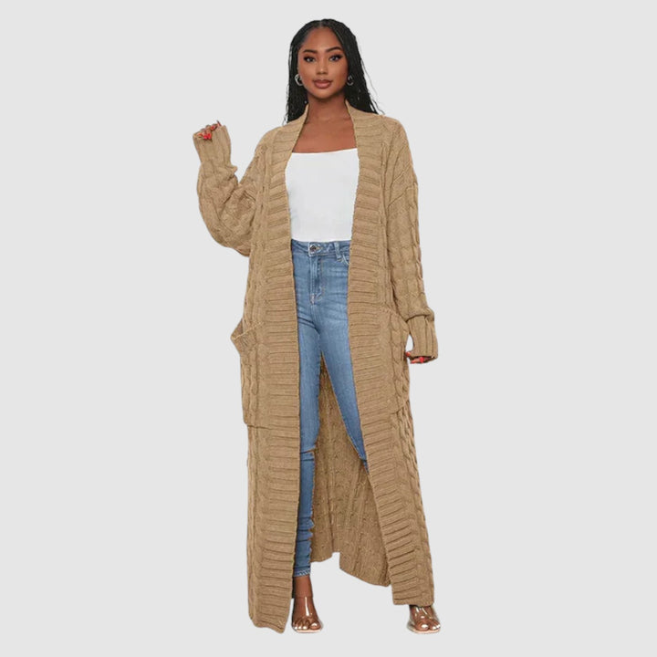 Theodora - V-krk Dlouhý volnočasový cardigan