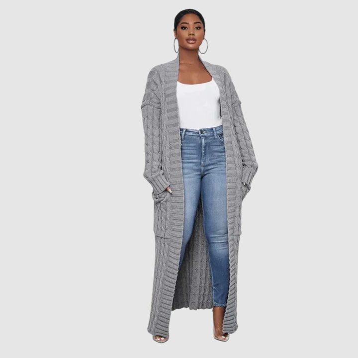 Theodora - V-krk Dlouhý volnočasový cardigan