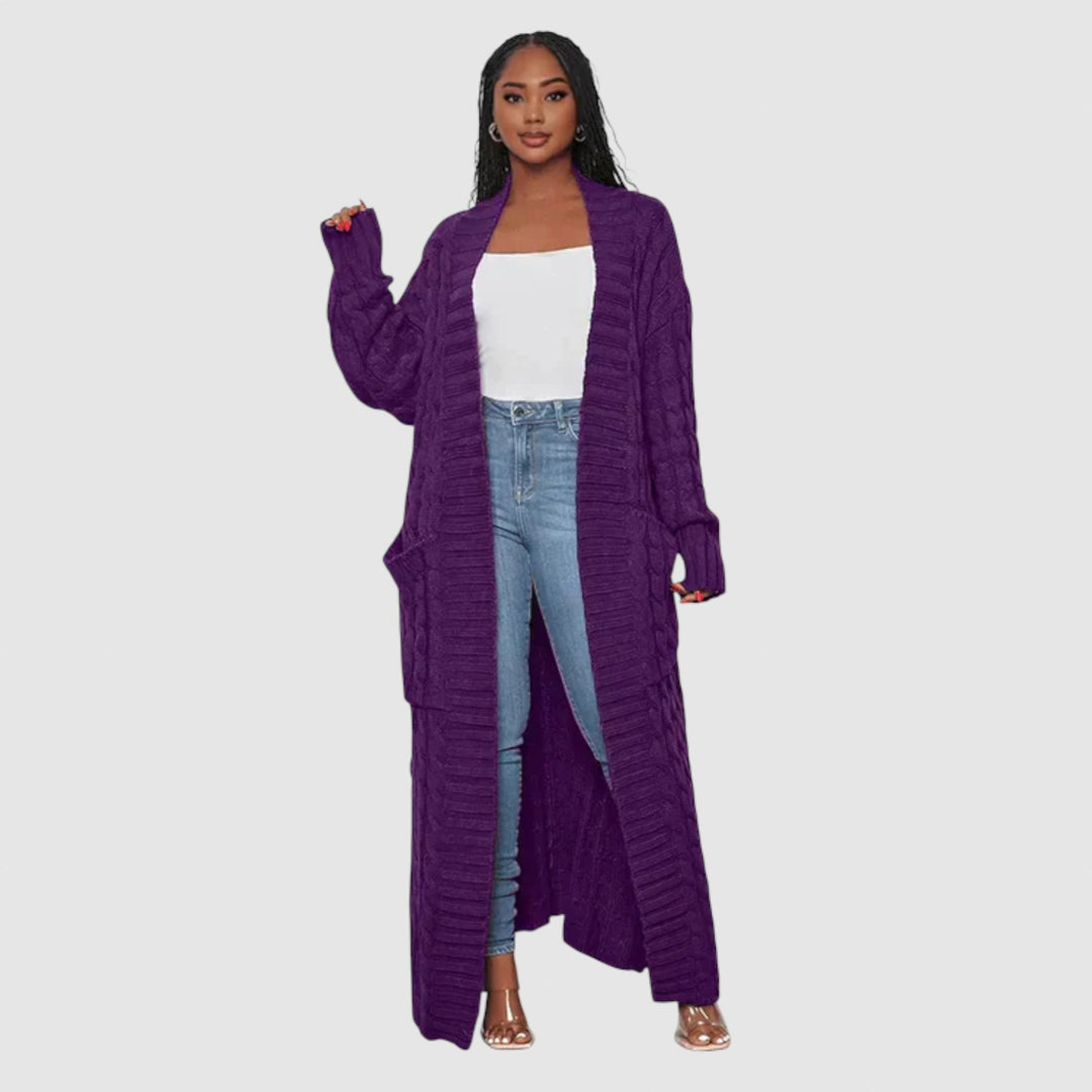 Theodora - V-krk Dlouhý volnočasový cardigan