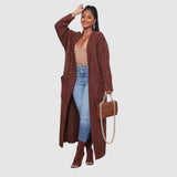 Theodora - V-krk Dlouhý volnočasový cardigan