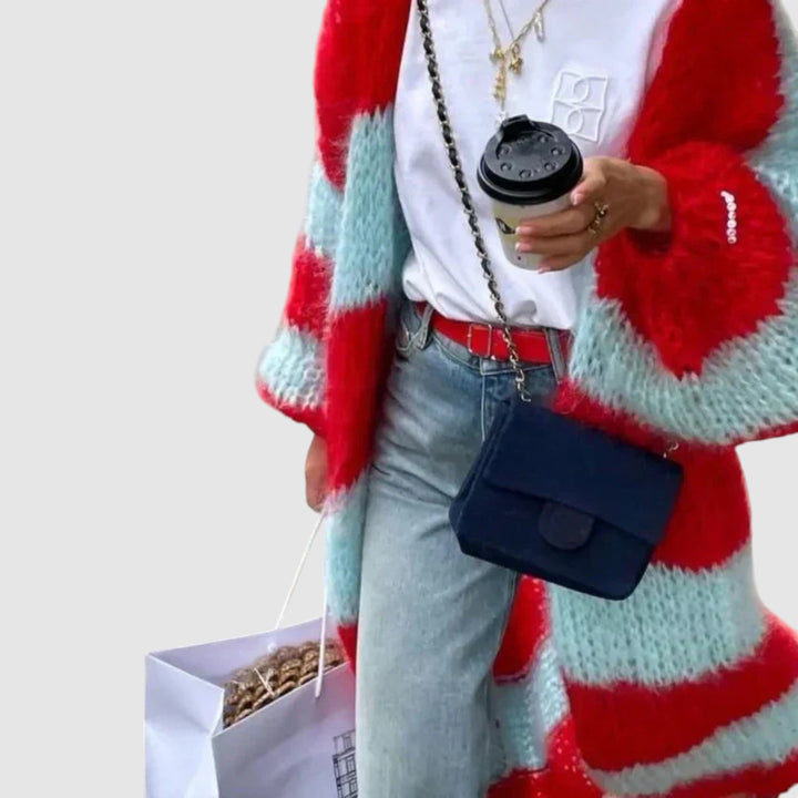 Sue - Velký Plyšový Dlouhý Cardigan