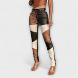 Calliope - Rúrkové kalhoty s barevným blokovým vzorem