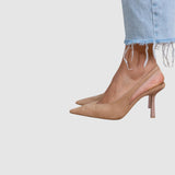 Marlena - Nude Slingback-Pumpy s jemným podpatkem