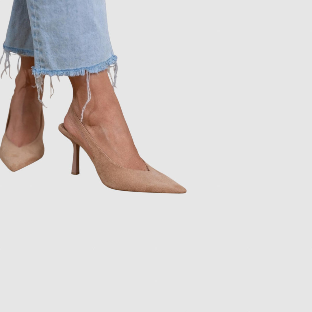 Marlena - Nude Slingback-Pumpy s jemným podpatkem